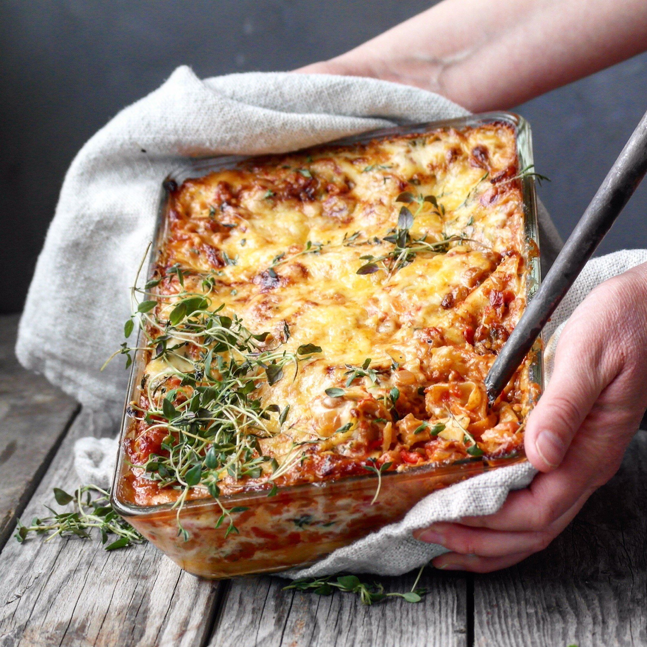 kremet vegetarlasagne